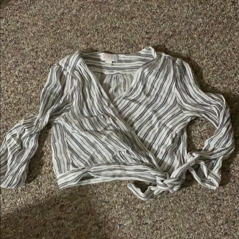 Cropped Wrap Blouse